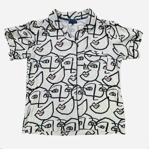 Katie Kime Monochrome Abstract Pajama Top “Reflection”. *ONE OF A KIND*